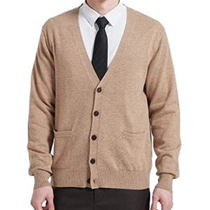 Herenvest – Polyester, V-hals, kabelpatroon, zakken, dik gebreid, warm – Geschikt voor lente, herfst en winter